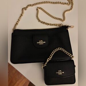 Coach cross body bag with chain and card case!